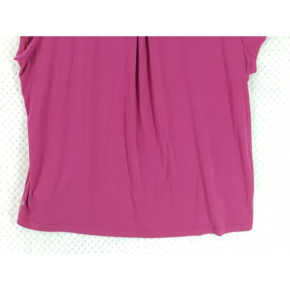 Athleta With Ease Tee Women's Large Vibrant Fuchsia Short Sleeve High-Low Hem - Picture 7 of 13